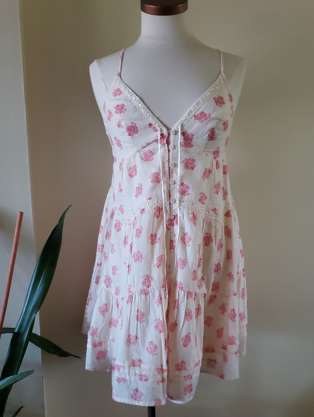 Patrons Of Peace NWT Bohemian Cotton Mini Tiered Dress - M - Picture 12 of 15